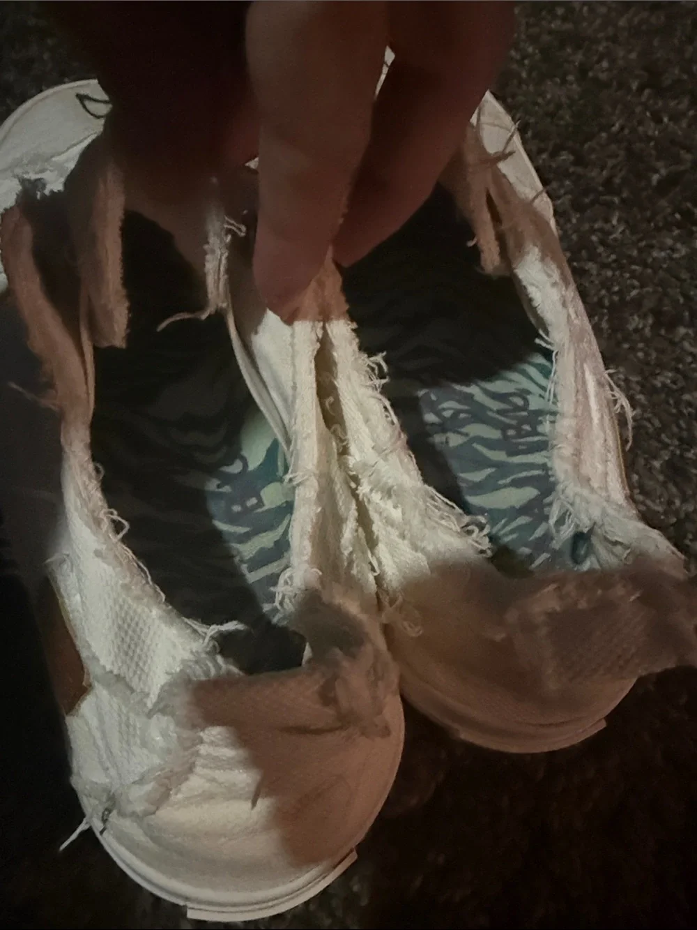 Blowfish Frayed Slip-On Sneakers in White